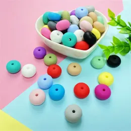 قلادة 100/200/500pcs حبات السيليكون العدس الدرجة ABACUS حبات DIY Baby Baby Beaby Teether Pacifier Passion Netclace Netclace