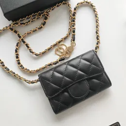 Cüzdan Tasarımcı Crossbody Coun Cüzdanlar Tasarımcılar Kart Cüzdan Geri Deri Altın C Mektup Mini Zincir Çantalar Siyah Omuz Çantası Tasarımcı Çanta Lüks Çantalar