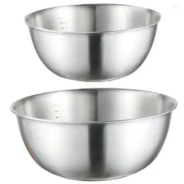 Tigelas BMDT-2PCS Tigela de aço inoxidável com cozinha de ovo profundo não deslizante para cozinha de salada