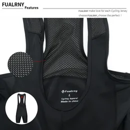 Fualrny Whole Black Bicycle Bib Shorts Men Outdoor Wear Bike Cycling 4D CoolMaxジェルパッド付きライディングビブショーツサイクリングビブショーツ