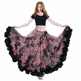 Espanhol Bellydancing Saia Flamenco Saias Chiff Grande Gypsy Swing Belly Dance Saias Traje Cigano Tribal Saia Adulto 603E #