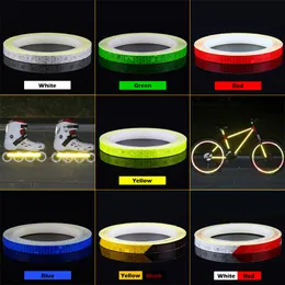 Ruote da 8 m Adesivi riflettenti Fluorescente Cicling Fluorescente Rifletti nastro adesivo per la moto per la bicicletta MTB