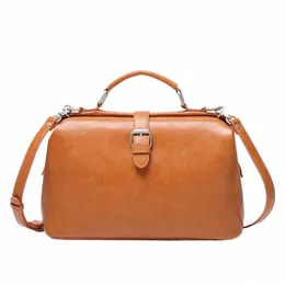 FI Doctor Bag 2023 Mjuk läder kvinnlig väska stor kapacitet handväska högkvalitativ pu casual axel kvinnor menger väskor väska w889#