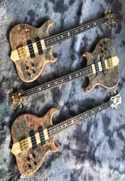 Niestandardowy styl Alem Grand Electric Bass Guitar 4 Strings Bass Ebony Tforeboard Factory Burst Maple Top 9V Active Pickup z miłym C6925365