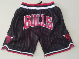 Mens''Chicago''Bulls''shorts Basquete Retro Malha Bordada Casual Athletic Gym Team Shorts raia