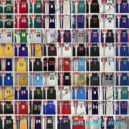 Maglie da basket retrò Duncan Ball Doncic Young Garnett Adebayo Williams Johnson Michael Allen Iverson Scottie Pippen Dennis Rodman Bryant Penny Hardaway Bird