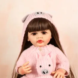Keiumi 55 cm Little Pig Girl Silicone Vinyl Reborn Baby Doll Bebe Reborn Toys Birthday Gifts for Child
