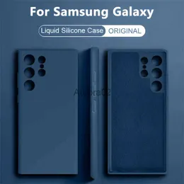 Mobiltelefonfodral flytande silikon för Samsung Galaxy S24 S23 Ultra S22 Plus S21 Fe S20 A54 A53 A52 A34 A14 5G Soft Case Accessories YQ240330