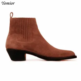 Botas YOMIOR 2019 MANDMADE MEN MEN MENINOS REAL COURO DE CALULHO VINTAGE VINTAGEM DRESSO