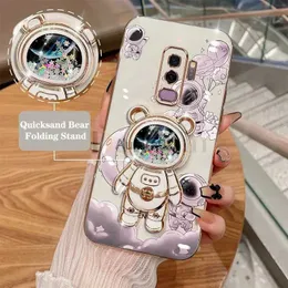 Чехлы для мобильных телефонов Quicksand Bear Astronaut Holder Case для Samsung Galaxy S9 Plus Тонкая небьющаяся защита S9Plus Мягкая задняя крышка yq240330