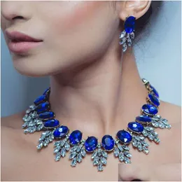 Ohrringe Halskette Isang Verkauf von Damenmode Acryl Statement Brautschmuck Mticolor Diamant Halsketten Ohrring Set Drop Deliver Dhi6Z