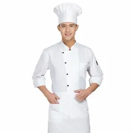 Hotel Chef Cappotto Unisexs Lg Manica Occidentale Ristorante Cucina Cucina Giacca Cuoco Uniforme Panetteria Cafe Cameriere Abiti da lavoro 95LT #