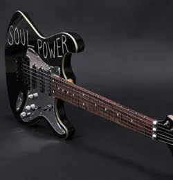 맞춤 상점 Tom Morello Soul Power Black Aerodyne St Electric Guitar Floyd Rose Tremolo Tail Pice Mirror Pickguard Black Hardwar5016371
