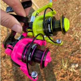 Reels Pink/green Spinning Wheel Gear Ratio 5.2:1 Saltwater Fishing Reel 2000 3000 4000 5000 6000 7000 Series Sea Lure Fishing