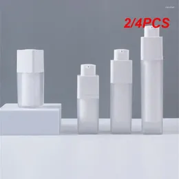 収納ボトル2/4PCS 15ml 30ml 50mlエアレスポンプ化粧品コンテナ霜の二重層肥厚された四角いローション空のボトル