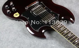 Üst özel Thundersstruck AC DC Angus Young Signature SG Yaşlı Kiraz Şarabı Kırmızı Maun Vücut Elektro Gitar Yıldırım Cıvatası INL8289060