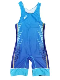 Print Wrestling Suit Freestyle Competition Training One-piece Wrestling Suit Children Adult Nylon High Stretch Wrestling RUS 240319