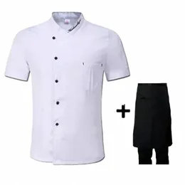 Uniforme unissex respirável comida chef hotel desgaste trabalho restaurante jaqueta uniformes de verão pastelaria serviço cozinheiro single-breasted 80fX #