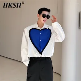 Men's Casual Shirts HKSH Spring Summer Korean Style Tide Chic Shirt Fashionable Streetwear Punk Avant Garde Trendy High Sense HK0334