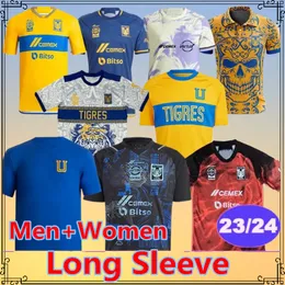 S-4xl 2023 24 Tigres de la uanl męskie koszulki piłkarskie edycja specjalna Gignac Lopez D. Reyes Pizarro Aquino L. Quinones dom na wyjazd 3 długie rękawy Specjalne koszule piłkarskie