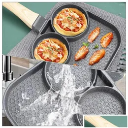 Pans Breakfast Frying Pan Non-Stick Egg Cooker Pot Skillet With Handle Drop Delivery Home Garden Kitchen Dining Bar Cookware Otgs5