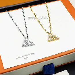 Colar feminino designer marca moda luxo clássico 18k ouro charme diamante jóias de aço de alta qualidade