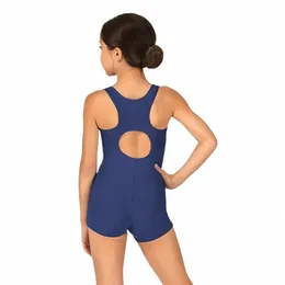 Barn flickor skopa hals spandex leotard ärm balettdans dräkter öva kläder barn gymnastik sportkläder kropp kostym d2wj#