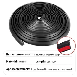 Seametal 10m Car Rubber Sealing Strip T-shape Small Slanted Auto Seal weatherstrip Car Bumper Fender Fender Arch Trim Sealants