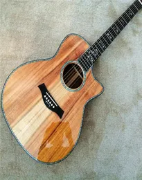 Anpassad fabriksdirekt 41 tum akustisk gitarr abalon inlagd ebenholts fingerboard 8171401