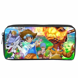 Anime Digim Adventure Pencil Case Kids Student Carto Pencil Bag Tonåring Zipper Handväska Kvinnor Girls Makeup Bag Z9GN#