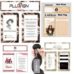 Бумажные бирки Plussign для пучков волос и одежды, бирка для упаковки 200 шт. 500 шт. на заказ 240325