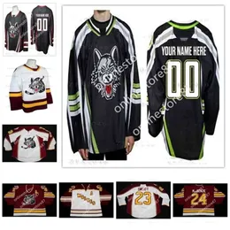 24S 40Men Chicago Wolves Young 23 Bill Sweatt 20 Darren Haydar 24 Derek MacKenzie Hockey-Trikot genäht, individuell angepasst, beliebiger Name, Anzahl der Kunden