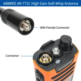1/2pcs abree AR-771C SMA-FEMALE 15 polegadas VHF/UHF 144/430MHz Antena para Baofeng UV-5R UV-13 Pro UV-82 BF-888STWO Way Radio