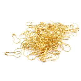 100Pcs Gold Tone Coilless Safety Pins Knitting Stitch Marker Pear Shape Bulb Gourd Calabash Shape Hangtag Pins Home Safety Pins