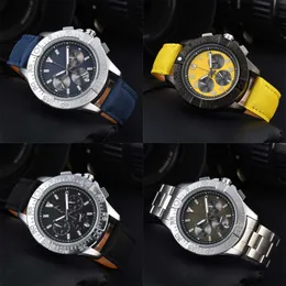 Avenger relógio de luxo preto amarelo orologio 41mm cronógrafo relógio masculino todos os mostradores funcionam relógios de pulso multicoloridos movimento de quartzo moda simples casual sb081