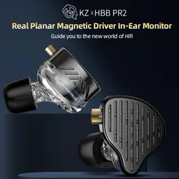 KZ x HBB PR2 внедорожных металлических наушников Планарный магнитный драйвер IEM HIFI Наушники-мониторинг наушники Bass Sport Гарнитура