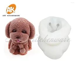 Moldes de cozimento 3d cachorro molde de cachorro diy animais silicone bolo de Natal Candy Chocolate Mousse Decoration Tool