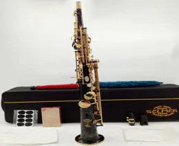 Frankrike Henri Super Action SS803 Soprano Saxophone Gold Full Flower B Tune Model Sax With Reeds Case Mouthpiece Professional86867135032783