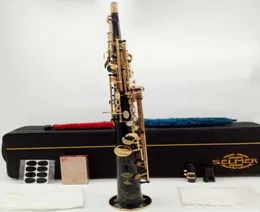 Francia Henri Super Action SS803 Soprano Saxophone Gold Flower B Model Model SAX con Canna del bocchino professionale86867135032783