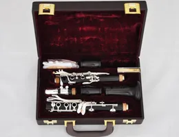 Professional Africa Black Ebony Wood Wood Clarinet 18 Key Silver Nickel With New Case8946876