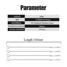 Emalla 50pcs使い捨て滅菌鋼タトゥー針0.30/0.35mm RL RS RM M1および50PCSグレーのヒントセットメイクアップタトゥーサプライ