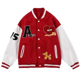 Mens Jaquetas Cca Da College Con Ricamo A Cuore Rotto Cappotto Uomo Donna Patchwork Hip Hop Streetwear Harajuku Bomber Beisebol Drop de Dhpkw