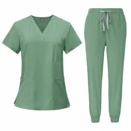 multicolor Unisex Short Sleeved Phcy Nurse Uniform Hospital Doctor Workwear Oral Dental Surgery Uniforms Medical Scrubs Sets i8Tm#