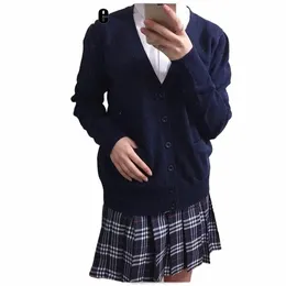 Tjock 2020 Spring Cosplay School Uniform Sweater For Girls Women LG Sleeve Sticked Japanese Sailor Uniform Cardigans N5YC#