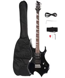 Guitarra elétrica glarry 5 captador em forma de pacote cinta picaretas shake cabo chave ferramenta navio preto de usa8056496