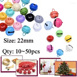 Party Supplies 50–10 Stück 22 mm bunte Weihnachtsglocken, Perlen, Jingle, Baumdekoration, Anhänger, DIY-Handwerk, handgefertigtes Zubehör