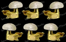 En uppsättning 3R3L 3R3L Gold Inline Guitar Tuning Pinns Tuners Machine Heads For Acoustic Folk Electric Guitar White Pearl Big Semicircle 59318089
