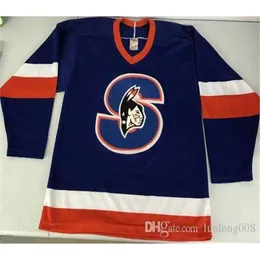 24S تخصيص Tage Springfield Indians Hockey Jersey Embroidery قام بتخليص أي رقم وأسماء القمصان