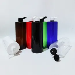 Бутылки для хранения, 14 шт., 500 мл, пустая прозрачная белая, черная откидная крышка из ПЭТ для шампуня, геля для душа, жидкого мыла, косметической упаковки
