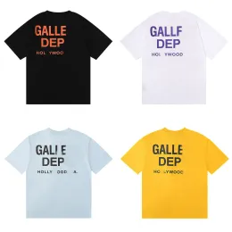 Galler Classic Letter Print T-Shirt Double Gauze Cotton Short Sleeve Tees Unisex Fashion Streetwear Bad Boy Clothing Depts